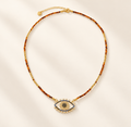 collier pierres amazonites & oeil de tigre