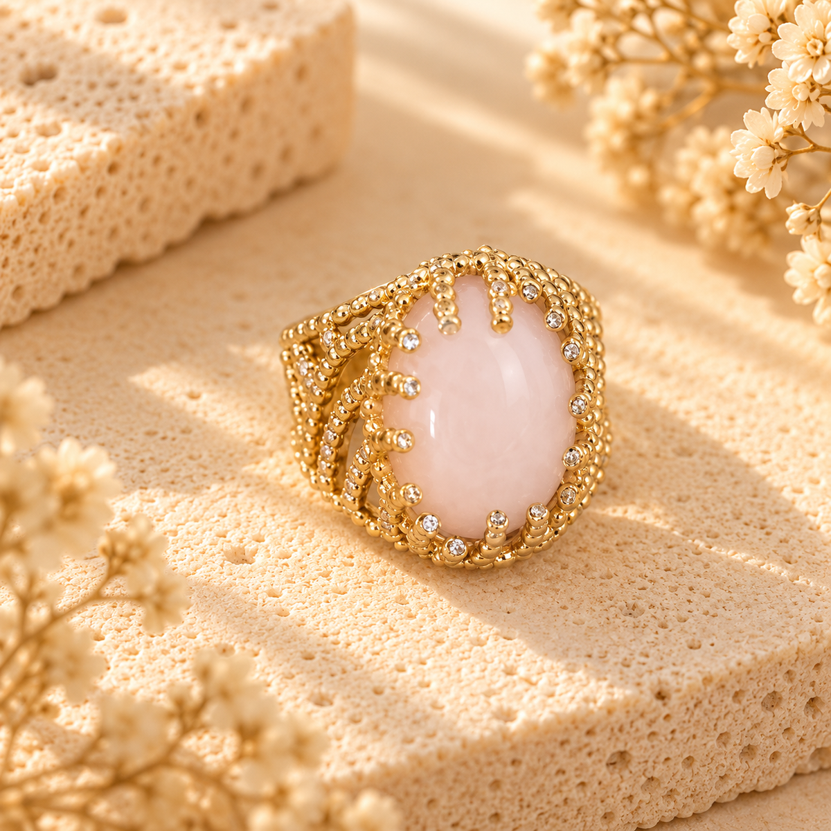 Bague quartz rose