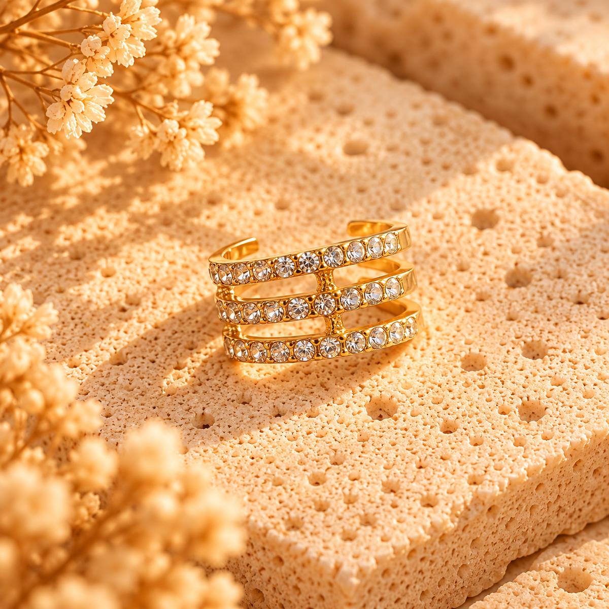 Earcuff strass doré