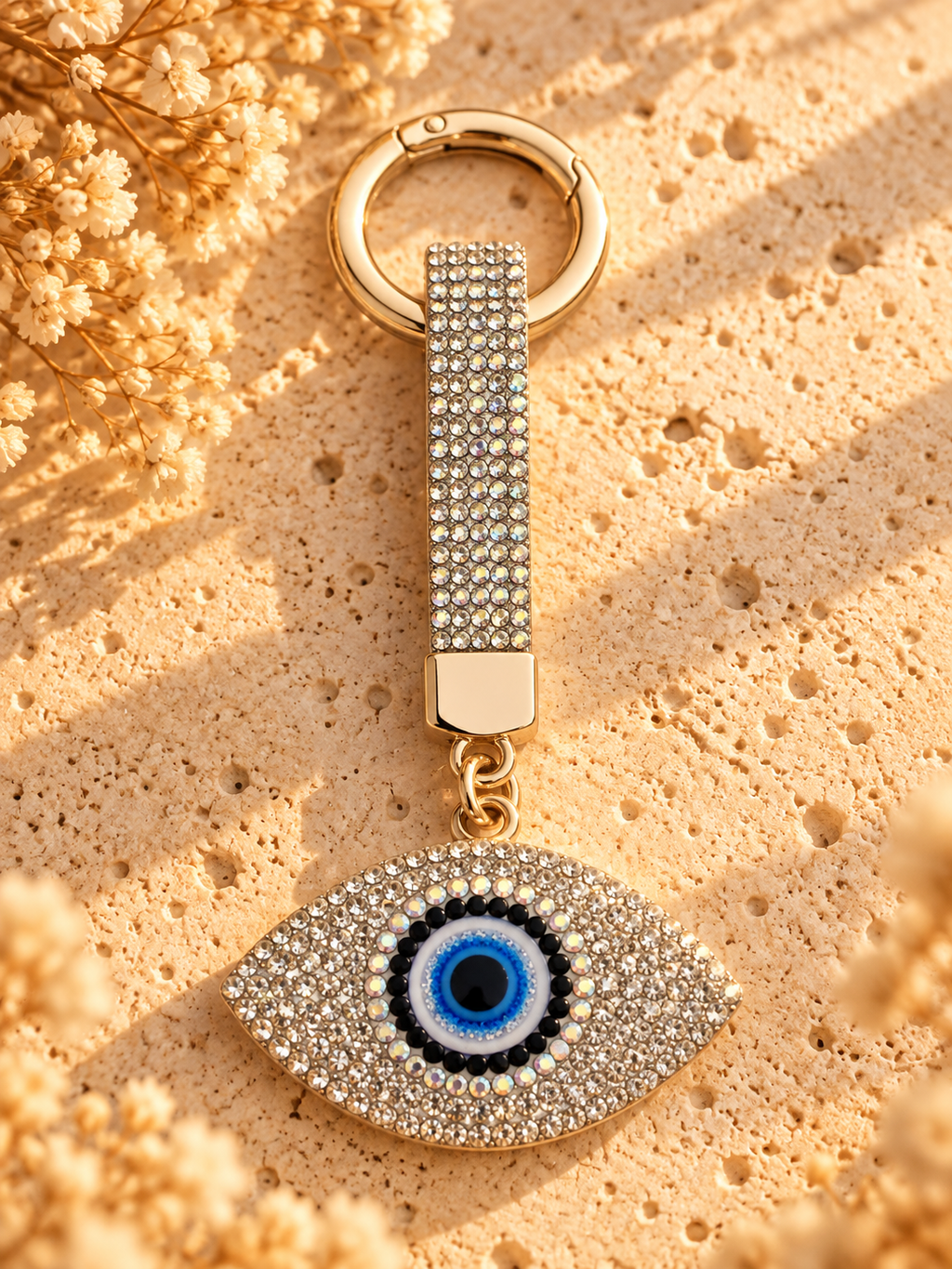 Porte clefs strass oeil