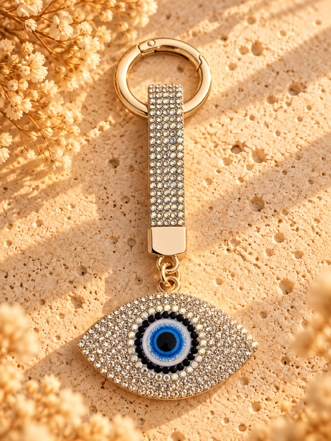 Porte clefs strass oeil