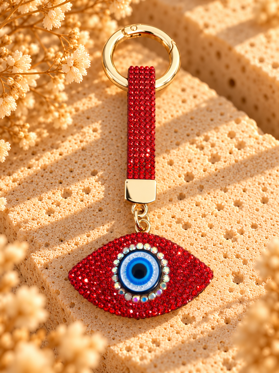 Porte clefs strass oeil